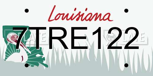 7TRE122 Louisiana License Plate