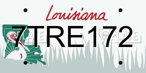 7TRE172 Louisiana License Plate