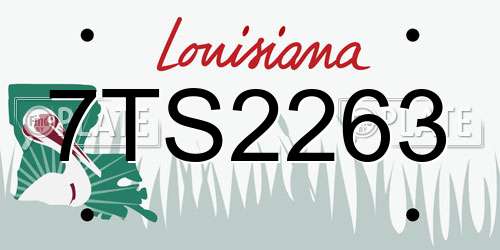 7TS2263 Louisiana License Plate