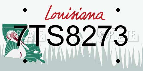 7TS8273 Louisiana License Plate