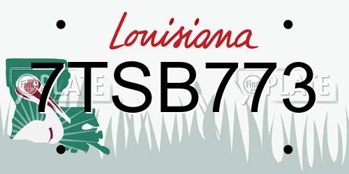 7TSB773 Louisiana License Plate
