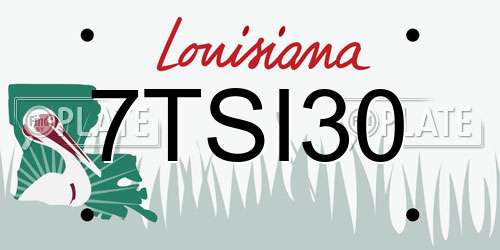 7TSI30 Louisiana License Plate