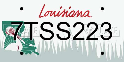7TSS223 Louisiana License Plate
