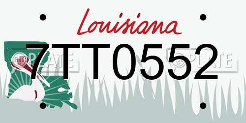7TT0552 Louisiana License Plate