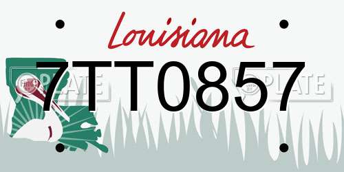 7TT0857 Louisiana License Plate