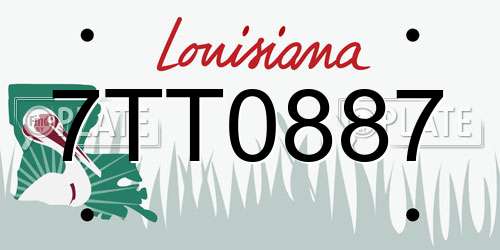 7TT0887 Louisiana License Plate