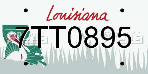 7TT0895 Louisiana License Plate