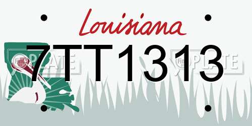 7TT1313 Louisiana License Plate