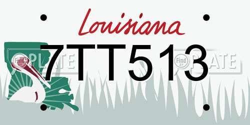 7TT513 Louisiana License Plate