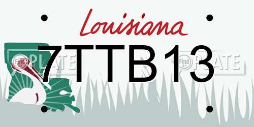 7TTB13 Louisiana License Plate