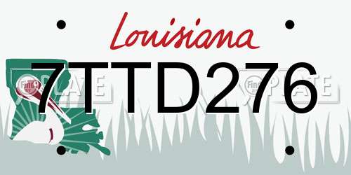 7TTD276 Louisiana License Plate