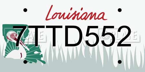 7TTD552 Louisiana License Plate