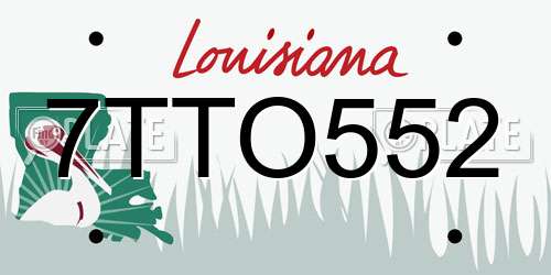 7TTO552 Louisiana License Plate