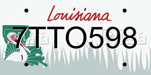 7TTO598 Louisiana License Plate