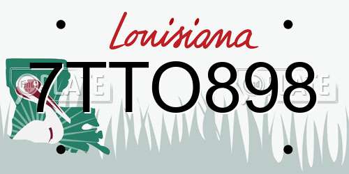 7TTO898 Louisiana License Plate