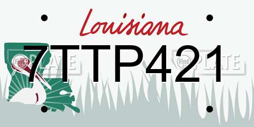 7TTP421 Louisiana License Plate