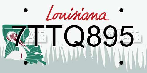 7TTQ895 Louisiana License Plate