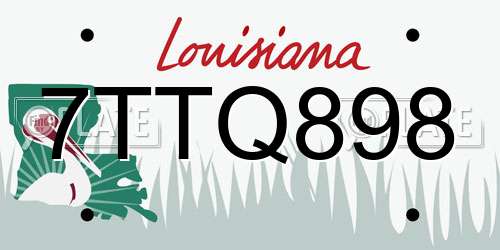 7TTQ898 Louisiana License Plate