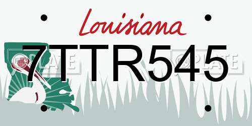 7TTR545 Louisiana License Plate