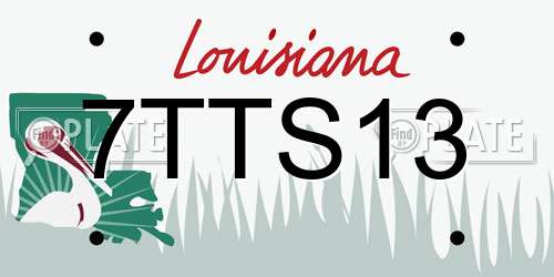 7TTS13 Louisiana License Plate