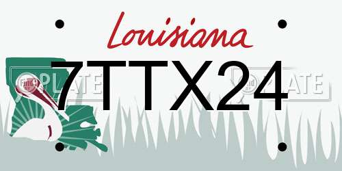 7TTX24 Louisiana License Plate