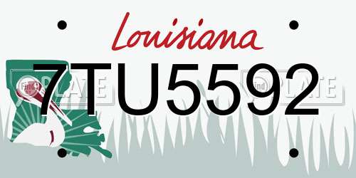 7TU5592 Louisiana License Plate