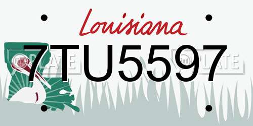 7TU5597 Louisiana License Plate