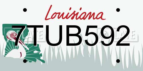 7TUB592 Louisiana License Plate