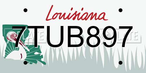 7TUB897 Louisiana License Plate