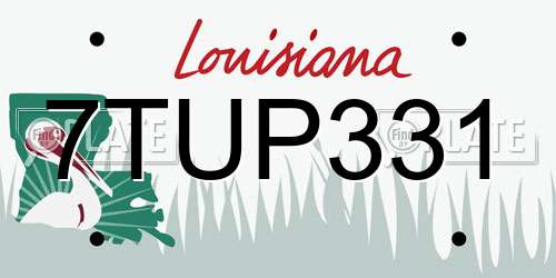 7TUP331 Louisiana License Plate