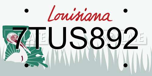 7TUS892 Louisiana License Plate