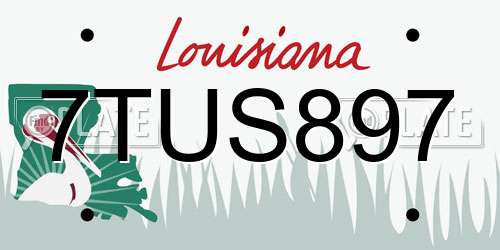 7TUS897 Louisiana License Plate