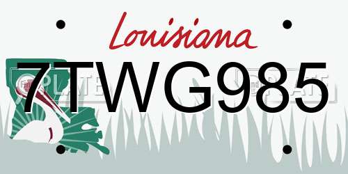 7TWG985 Louisiana License Plate