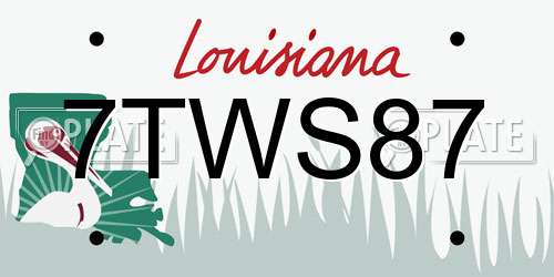 7TWS87 Louisiana License Plate