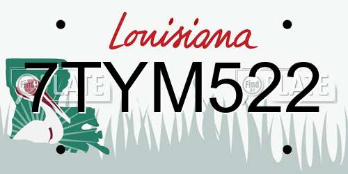 7TYM522 Louisiana License Plate