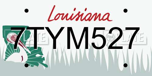 7TYM527 Louisiana License Plate