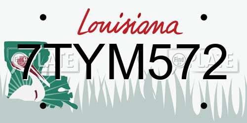7TYM572 Louisiana License Plate