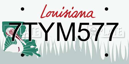 7TYM577 Louisiana License Plate