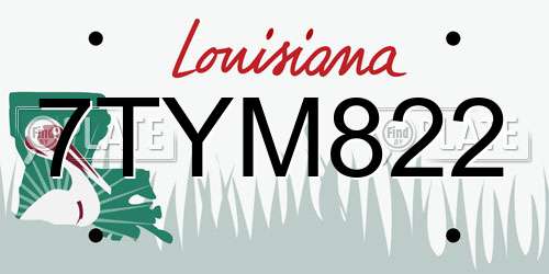 7TYM822 Louisiana License Plate