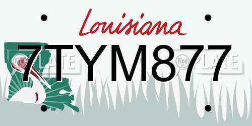 7TYM877 Louisiana License Plate