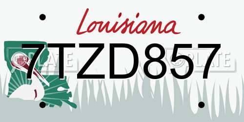 7TZD857 Louisiana License Plate
