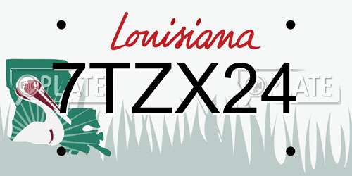 7TZX24 Louisiana License Plate