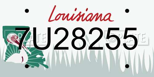 7U28255 Louisiana License Plate