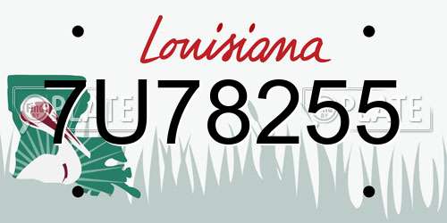 7U78255 Louisiana License Plate