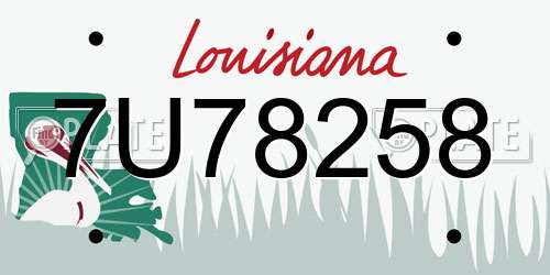 7U78258 Louisiana License Plate