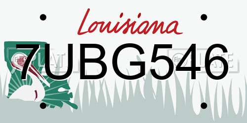 7UBG546 Louisiana License Plate