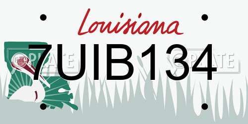 7UIB134 Louisiana License Plate