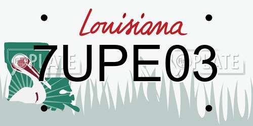 7UPE03 Louisiana License Plate