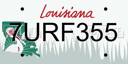 7URF355 Louisiana License Plate
