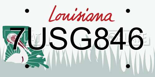 7USG846 Louisiana License Plate